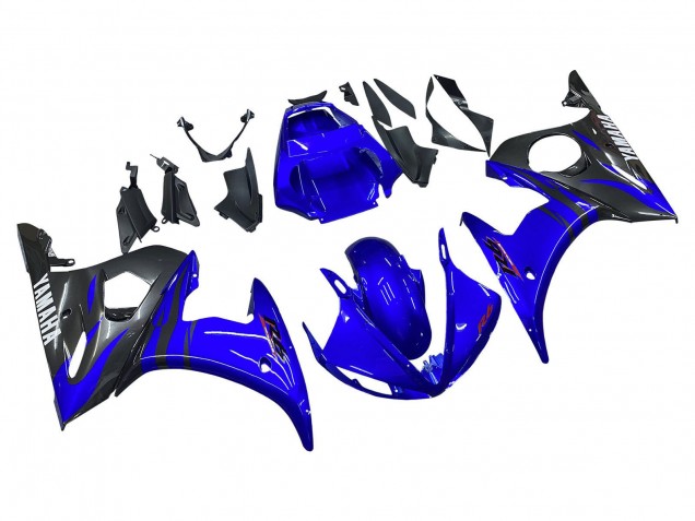 2003-2004 Yamaha YZF R6 Motorcycle Fairings - Blue Glossy Black Canada
