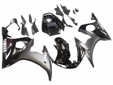 Purchase 2003-2004 Yamaha YZF R6 Motorcycle Fairings - Glossy Black Matte Black White Decals Canada
