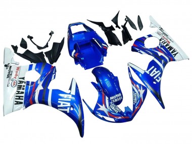 Purchase 2003-2004 Yamaha YZF R6 Motorcycle Fairings - White Blue Fiat Motul Kastinee Canada