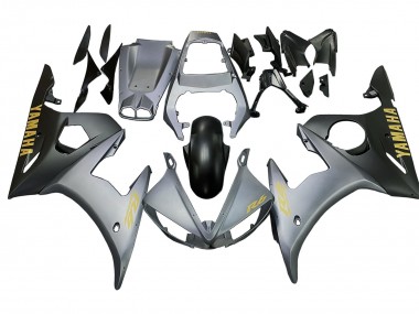 Purchase 2003-2004 Yamaha YZF R6 Motorcycle Fairings - Matte Grey Matte Black Gold Decals Canada