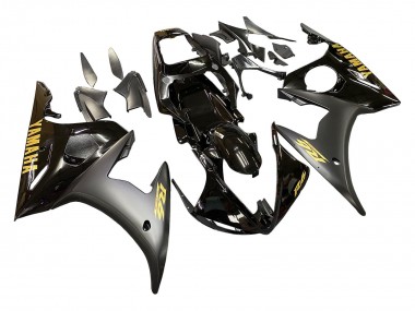 Purchase 2003-2004 Yamaha YZF R6 Motorcycle Fairings - Glossy Black Matte Black Gold Decals Canada