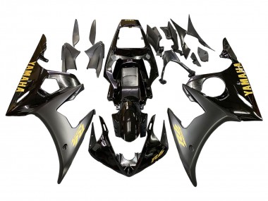 Purchase 2006-2009 Yamaha YZF R6S Motorcycle Fairings - Glossy Black Matte Black Gold Decals Canada