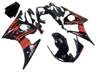 Purchase 2003-2004 Yamaha YZF R6 Motorcycle Fairing - Glossy Black Red Canada