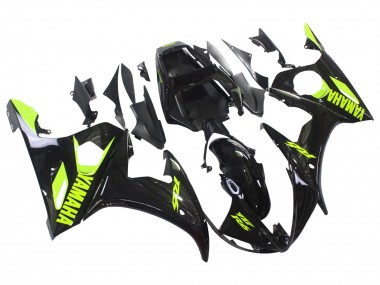 Purchase 2003-2004 Yamaha YZF R6 Motorcycle Fairings - Glossy Black Neon Yellow Canada