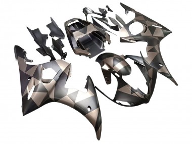 Purchase 2006-2009 Yamaha YZF R6S Motorcycle Fairings - Grey Matte Black Geometric Canada