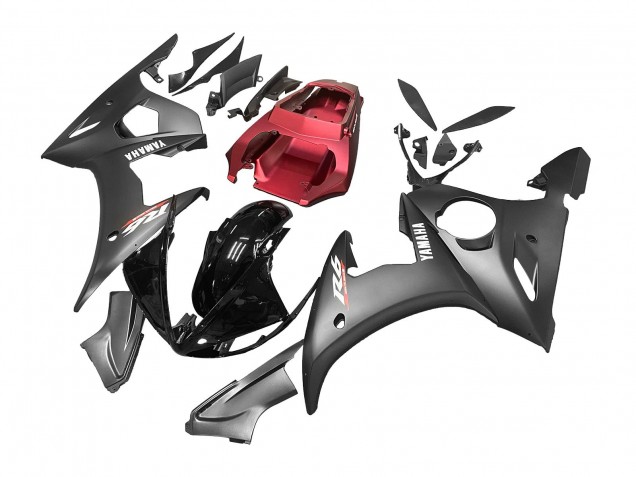 2003-2004 Yamaha YZF R6 Motorcycle Fairings - Red Glossy Black Matte Black Canada