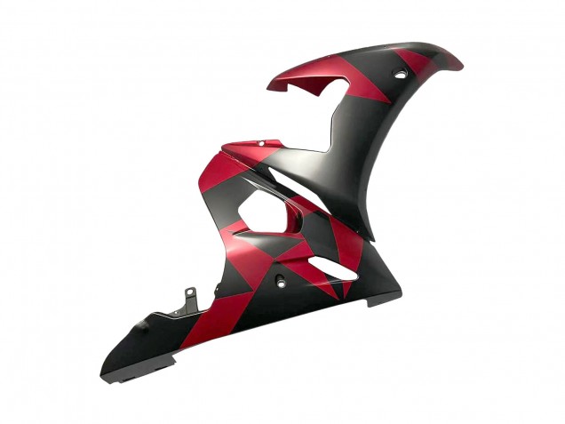 2005 Yamaha YZF 600 R6 Motorcycle Fairings - Matte Black Red Geometric Canada