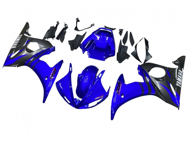 2005 Yamaha YZF 600 R6 Motorcycle Fairings - Glossy Blue Black Canada