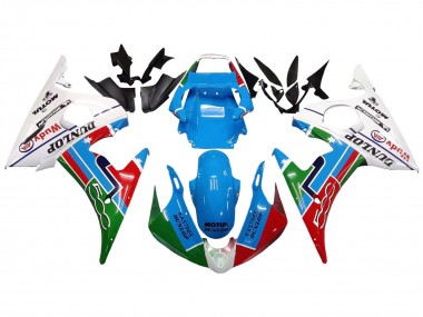 Purchase 2005 Yamaha YZF 600 R6 Motorcycle Fairings - Light Blue White Green Red Kastinee Dunlop Motul Canada