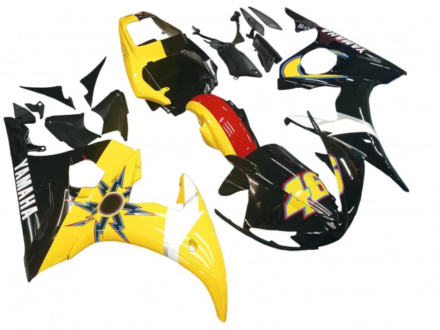 2005 Yamaha YZF 600 R6 Motorcycle Fairings - Black Yellow Red 46 Canada
