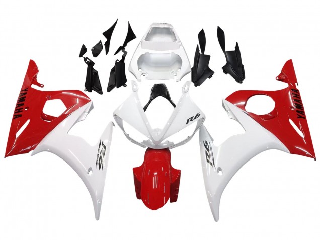 2005 Yamaha YZF 600 R6 Motorcycle Fairings - White Red Canada