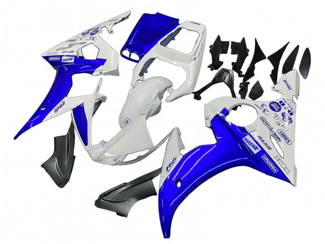 2005 Yamaha YZF 600 R6 Motorcycle Fairings - White Blue Yamalube Canada