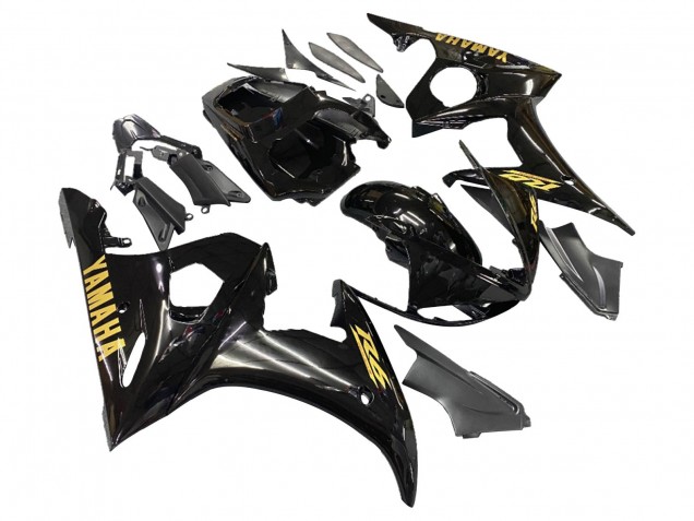 2005 Yamaha YZF 600 R6 Motorcycle Fairings - Black Gold Canada