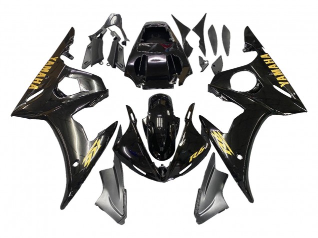 2005 Yamaha YZF 600 R6 Motorcycle Fairings - Black Gold Canada