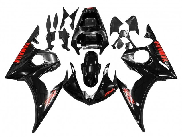 2005 Yamaha YZF 600 R6 Motorcycle Fairings - Black Red Canada