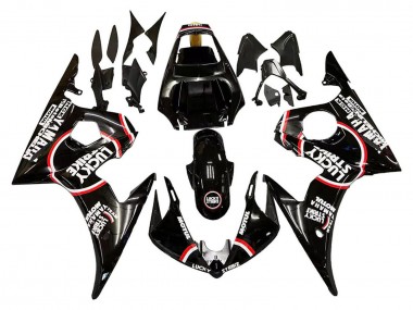 Purchase 2005 Yamaha YZF 600 R6 Motorcycle Fairings - Glossy Black White Lucky Strike Motul Canada