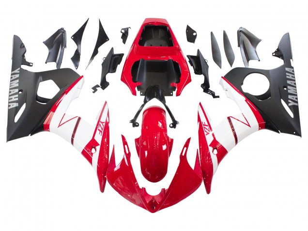 2005 Yamaha YZF 600 R6 Motorcycle Fairings - Red White Matte Black Canada