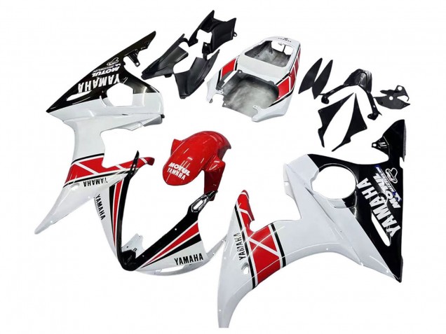2005 Yamaha YZF 600 R6 Motorcycle Fairings - White Black Red Motul Canada