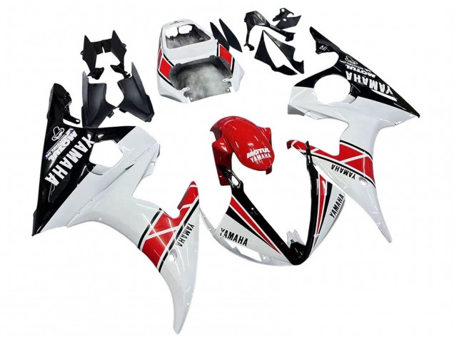 2005 Yamaha YZF 600 R6 Motorcycle Fairings - White Black Red Motul Canada
