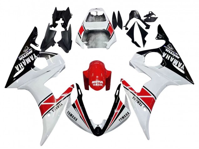 2005 Yamaha YZF 600 R6 Motorcycle Fairings - White Black Red Motul Canada