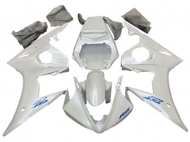 2005 Yamaha YZF 600 R6 Motorcycle Fairings - White Blue Canada