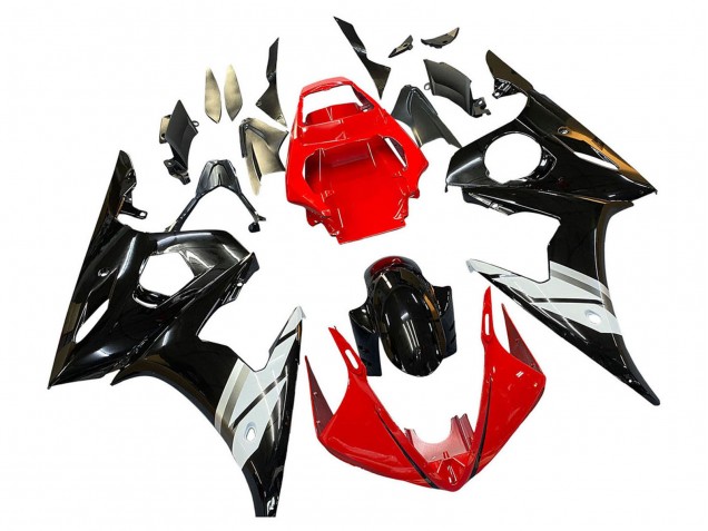 2005 Yamaha YZF 600 R6 Motorcycle Fairings - Red White Glossy Black Canada