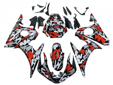 Purchase 2005 Yamaha YZF 600 R6 Motorcycle Fairings - Black Red Grey Camouflage Canada