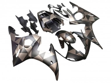 Purchase 2005 Yamaha YZF 600 R6 Motorcycle Fairings - Matte Black Grey Geometric Canada