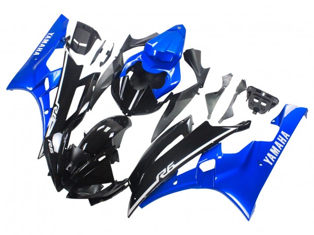 2006-2007 Yamaha YZF 600 R6 Motorcycle Fairings - Blue Glossy Black Canada