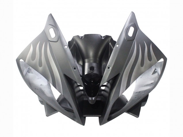 2006-2007 Yamaha YZF 600 R6 Motorcycle Fairings - Matte Black Silver Flame Canada