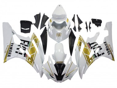 Purchase 2006-2007 Yamaha YZF 600 R6 Motorcycle Fairings - White Gold Black Fiat Canada