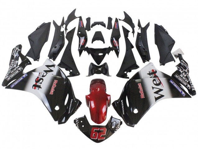 2011-2015 Honda CBR250RR Motorcycle Fairings - Glossy Black White West Red HRC 62 Canada