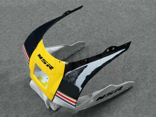 1988-1989 Honda NSR250R Motorcycle Fairings - White Yellow Gold Glossy Black Canada