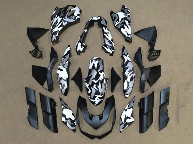 2010-2013 Kawasaki Z1000 Motorcycle Fairings - Black White Camouflage Canada