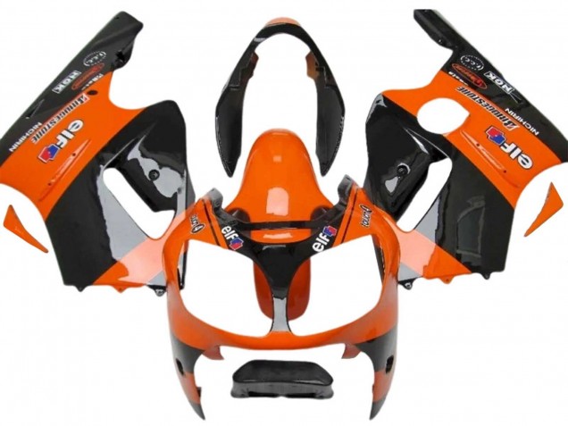2000-2001 Kawasaki ZX12R Motorcycle Fairings - Orange Black Elf Michelin Canada