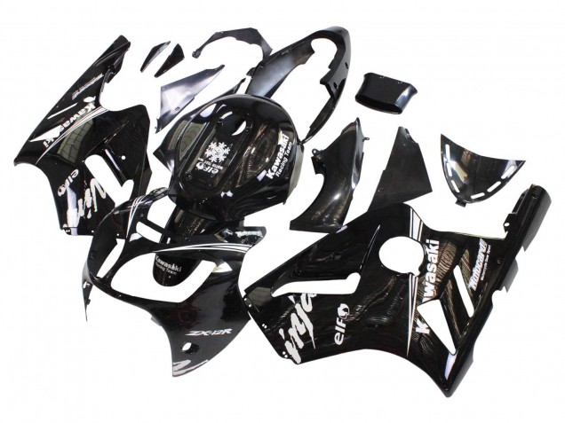 2000-2001 Kawasaki ZX12R Motorcycle Fairings - Glossy Black White Elf Snow Canada