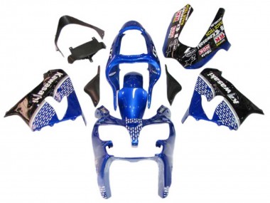 Purchase 2000-2001 Kawasaki ZX9R Motorcycle Fairings - Blue White Glossy Black Canada
