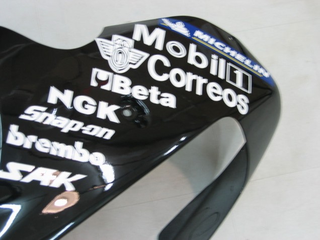 2000-2001 Kawasaki ZX9R Motorcycle Fairings - Glossy Black White West Canada
