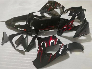 Purchase 2002-2003 Kawasaki ZX9R Motorcycle Fairing - Glossy Black Red Flame Canada