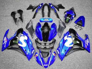 Purchase 2015-2018 Yamaha YZF R3 Motorcycle Fairings - Blue Black Green Monster Canada