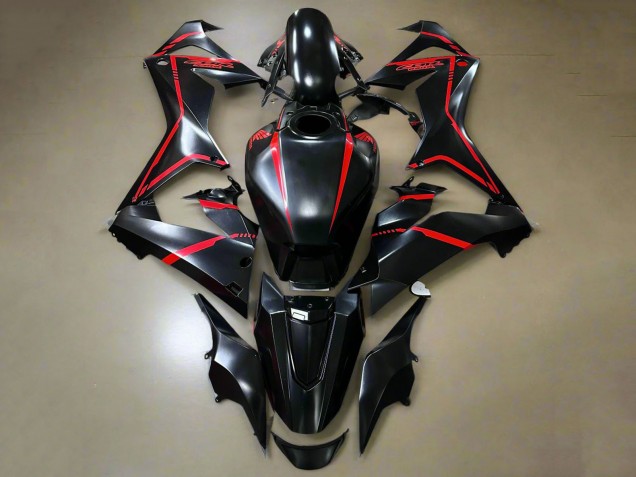 2021-2023 Honda CBR650R Motorcycle Fairings - Glossy Black Red Stripe Canada
