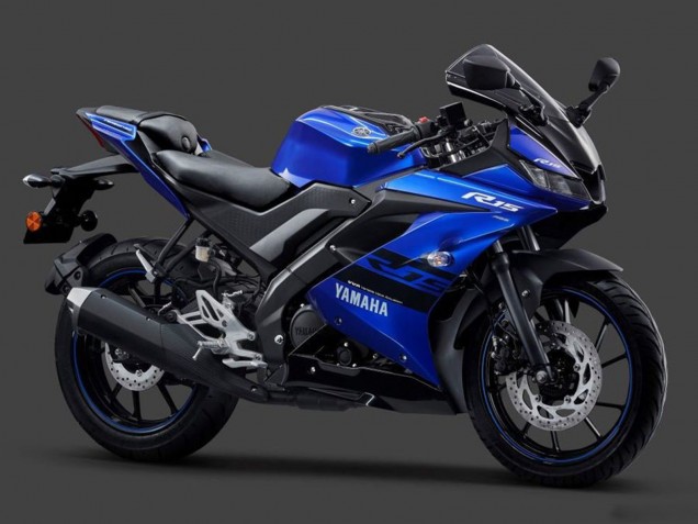 2018-2024 Yamaha YZF R15 Motorcycle Fairings - Blue Black White Canada