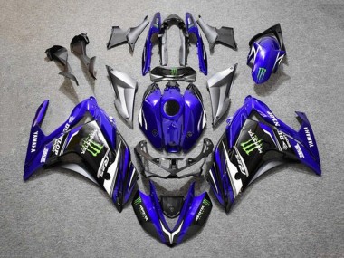 Purchase 2015-2018 Yamaha YZF R3/R25 Motorcycle Fairings - Blue Silver Black Monster Canada
