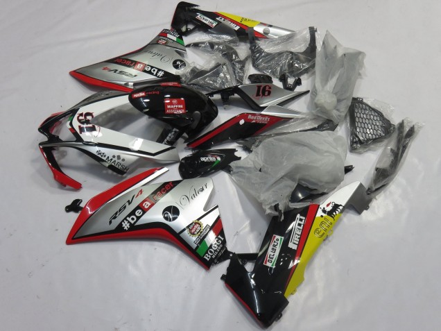 2009-2015 Aprilia RSV4 1000 Motorcycle Fairings - Silver Red Black Yellow Canada