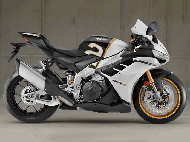 2021-2024 Aprilia RSV4 1100 Motorcycle Fairings - White Black Gold Canada