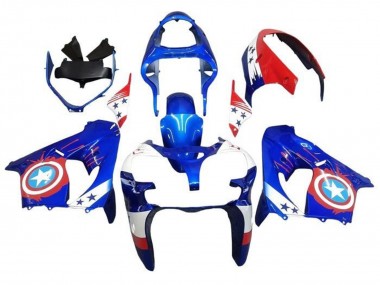 Purchase 2000-2001 Kawasaki ZX9R Motorcycle Fairings - Blue Red Captain America Star Canada