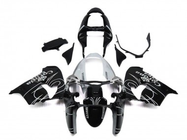 Purchase 2002-2003 Kawasaki ZX9R Motorcycle Fairings - Glossy Black White Corona Extra Canada