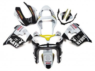 Purchase 2002-2003 Kawasaki ZX9R Motorcycle Fairings - White Black Yellow Playboy Canada