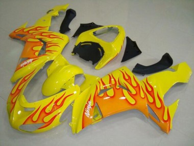 Purchase 2006-2007 Kawasaki ZX10R Motorcycle Fairings - Yellow Orange Flame Canada