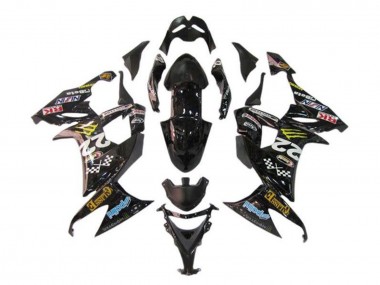 Purchase 2008-2010 Kawasaki ZX10R Motorcycle Fairings - Glossy Black Blue Yellow Monster Canada